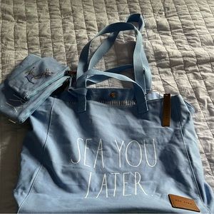 Rae Dunn Baby Blue Tote Bag